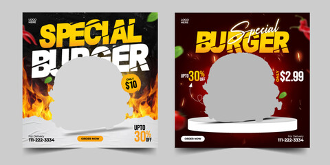 social media Instagram post template for food promotion