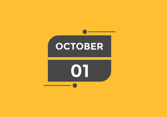 october 1 calendar reminder. 1st october daily calendar icon template. Vector illustration 
 - obrazy, fototapety, plakaty