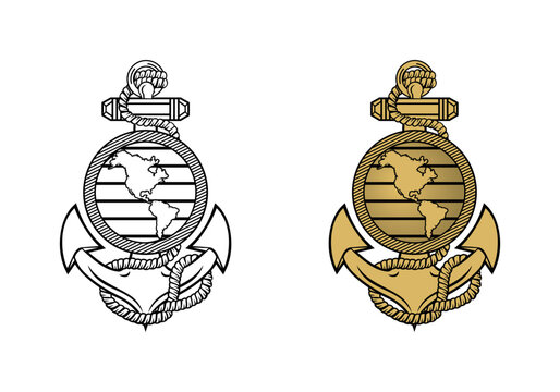 United State Marine Corps Eagle Globe and Anchor ega design illustration vector eps format , suitable for your design needs, logo, illustration, animation, etc.