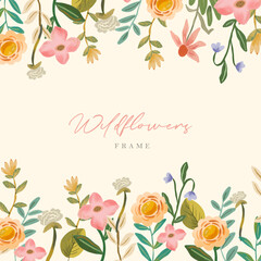 Seamless floral frame