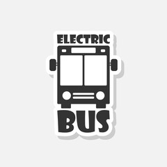 Electro Bus Silhouette Black Sticker Icon