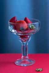 strawberry in glass