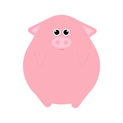 Obraz na płótnie Canvas CUTE PINK PIG ILLUSTRATION VECTOR