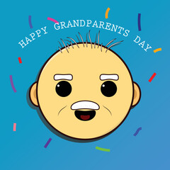 happy grandparents grandfather day icon vector cute illustration
