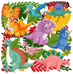 Cute dinosaur seamless pattern