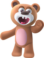 3D cute bear cartoon character