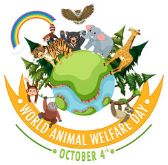World Animal Welfare Day Concept Vector
