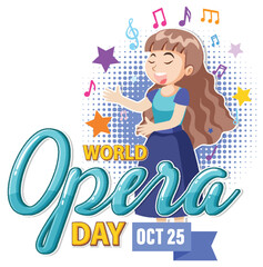 World Opera Day Banner Concept Vector