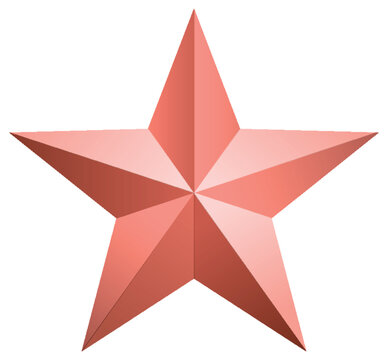 3D metal star isolated