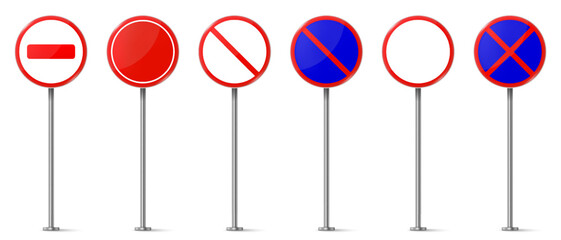 Regulatory signs. Road signs. Traffic signs. Directing signboard.