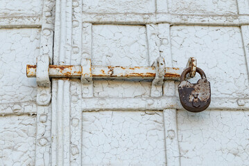 closed metal door with lock