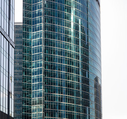 Obraz premium Glass walls of a skyscraper as a background.