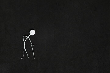 Seniors or old people feeling of isolation, social exclusion and loneliness concept. Elderly man...