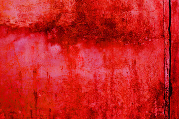 Abstract Cement Red Wall Background. Scary and Haunted Red wall Background.  Halloween Concept