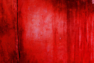 Abstract Cement Red Wall Background. Scary and Haunted Red wall Background.  Halloween Concept