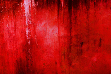 Abstract Cement Red Wall Background. Scary and Haunted Red wall Background.  Halloween Concept