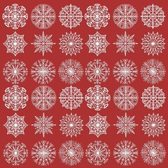 seamless background with snowflakes, hand-drawn illustration in a flat style