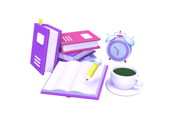 Book and pencil education concept illustration for business idea concept background