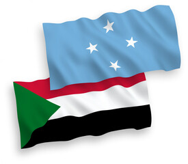 Flags of Federated States of Micronesia and Sudan on a white background