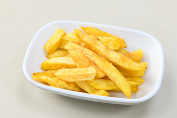 French fries Snack food crispy potato . Fast food or  snacks concept. Patates cips.