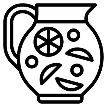 Fruit Punch Mocktail Jug Beverage - Outline Icon