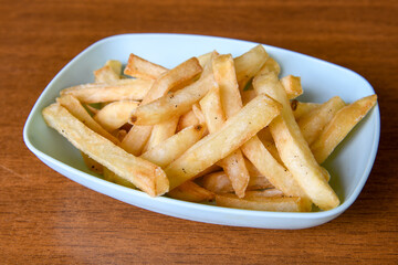 French fries Snack food crispy potato . Fast food or  snacks concept. Patates cips.
