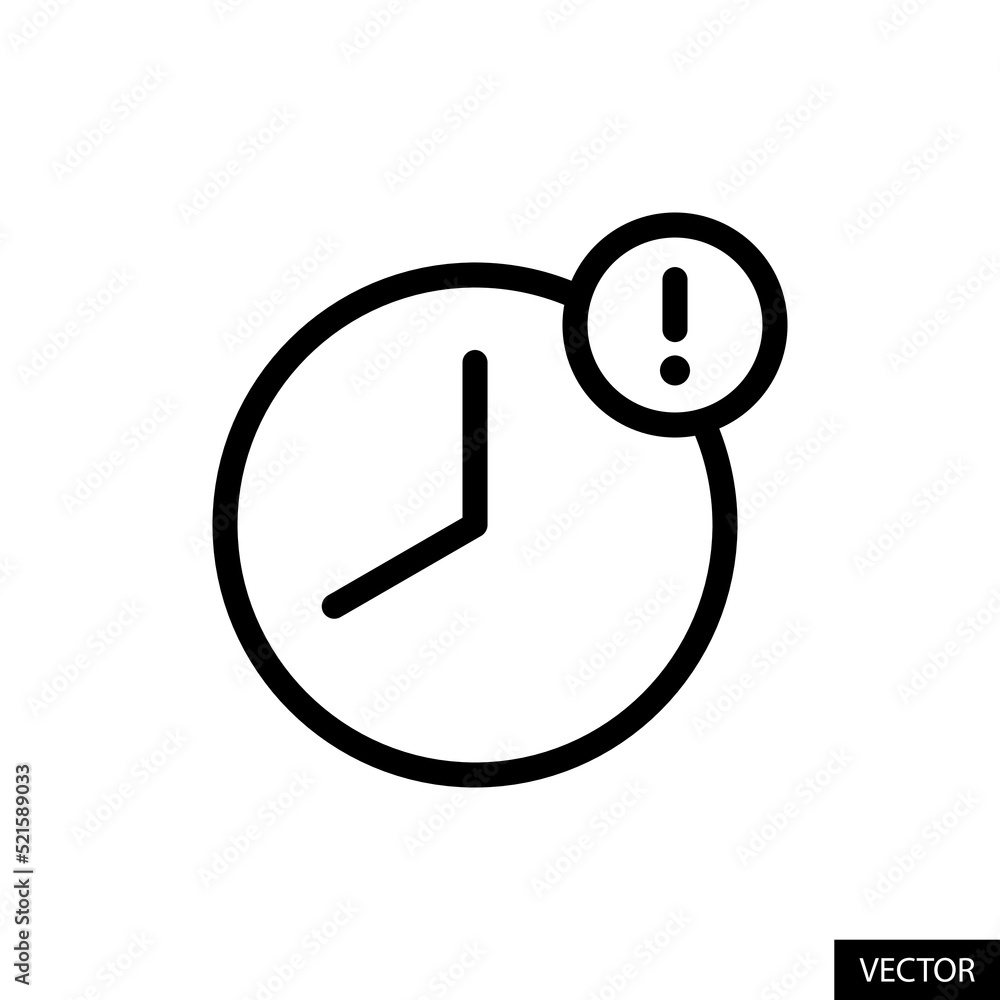 Poster delay alert vector icon in line style design for website design, app, ui, isolated on white backgrou