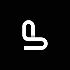 Modern letter L with overlapping line logo design
