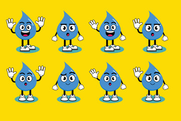 Illustration vector graphic cartoon character of Cute mascot water with pose. Suitable for children book illustration and element design.