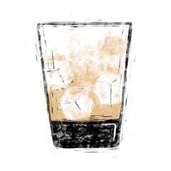 Irish liqueur. Alcoholic drink. Summer menu. Alcohol card. Irish whiskey, cream. Cold drink. Bar menu