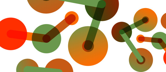 Abstract background. Round dots connected by lines. Trendy techno business template for wallpaper, banner, background or landing