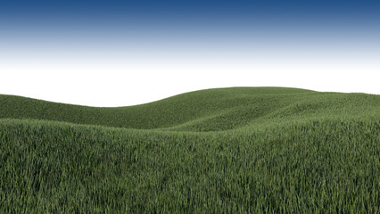 Naklejka premium A 3d rendering image of grassed hill nature scenery