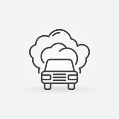 Car Exhaust Smoke outline vector concept icon