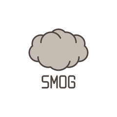 Smog or Smoke Fog vector concept modern icon