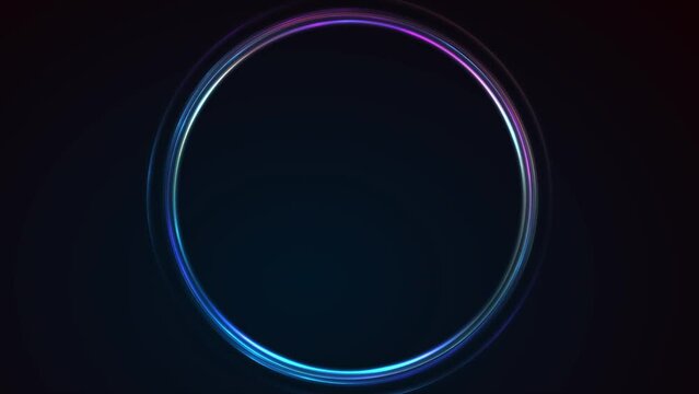 Colorful neon laser rings abstract futuristic technology background. Seamless looping retro motion design. Video animation Ultra HD 4K 3840x2160
