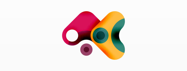 Creative geometric wallpaper. Minimal bubble arrow and circle abstract background. Techno business template for wallpaper, banner, background or landing