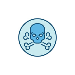 Skull with Bones vector Crossbones round modern icon