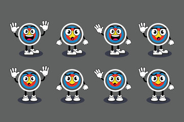 Illustration vector graphic cartoon character of Cute mascot archery target with pose. Suitable for children book illustration and element design.