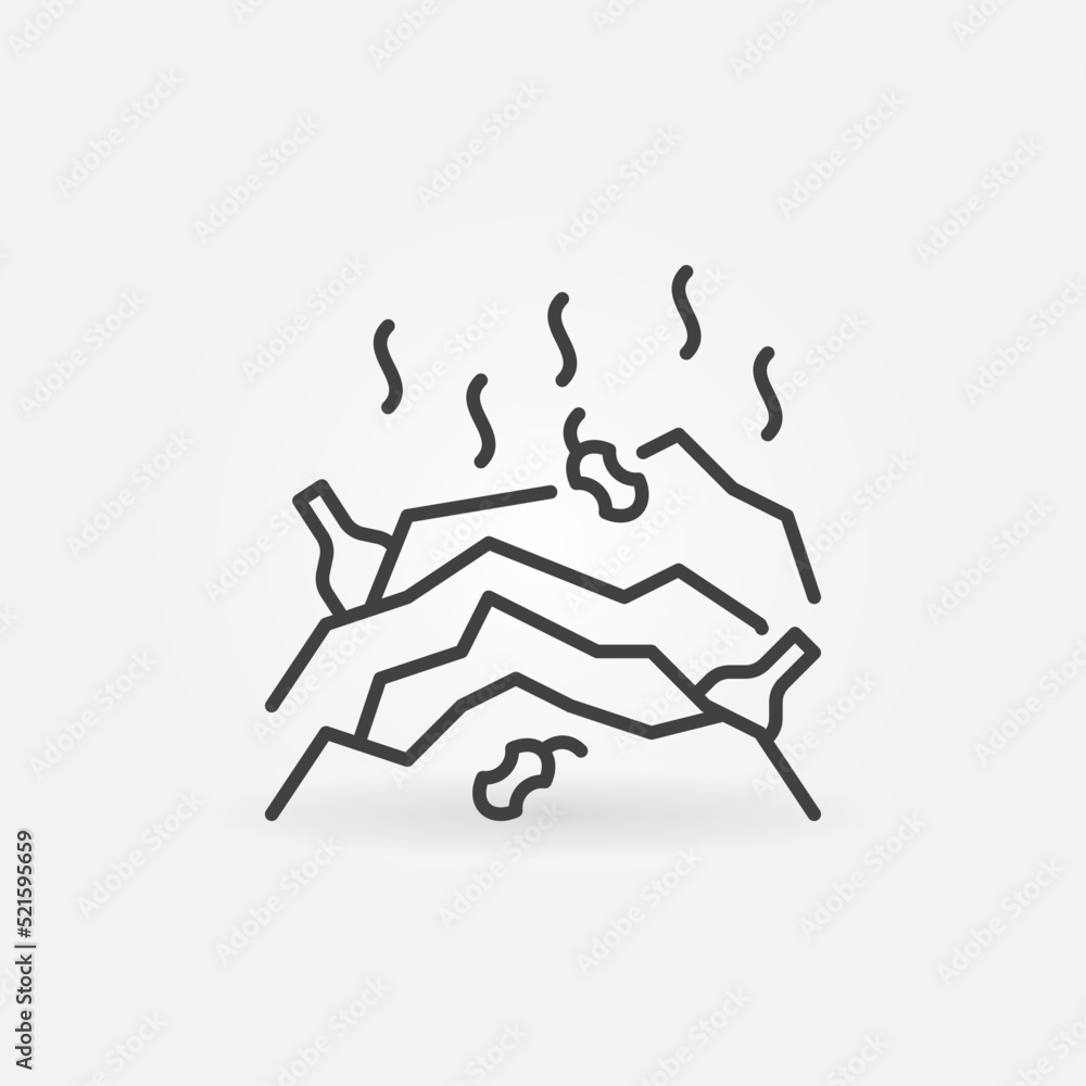 Poster rubbish dump linear vector garbage concept icon