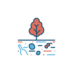 Soil Pollution vector concept creative icon or sign