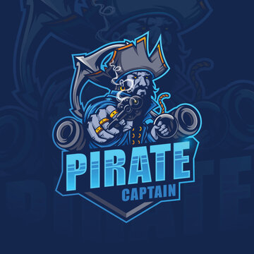 Pirate captain mascot logo design for esport