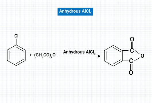Anhydrous AlCl3 is used as a catalyst because it acts as a Lewis acid which can accept electron by forming intermediates