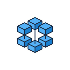 Block-Chain vector concept blue icon - Blockchain symbol