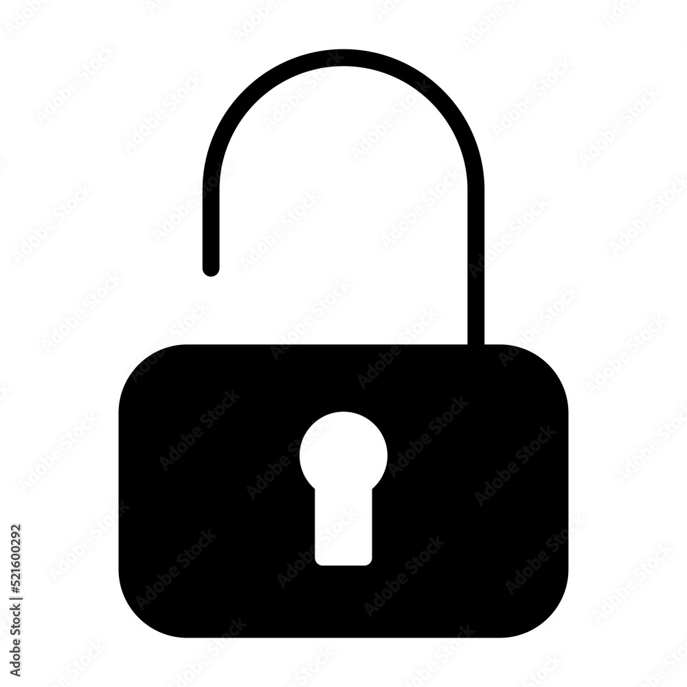 Poster unlocked vector glyph icon isolated on white background. unlocked stock vector icon for web, mobile 