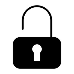 unlocked vector glyph icon isolated on white background. unlocked stock vector icon for web, mobile app and ui design