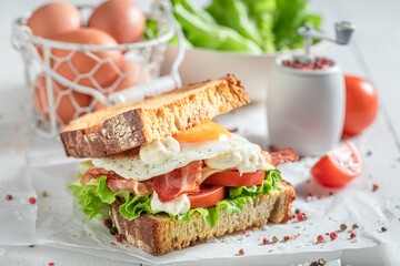 Homemade and crunchy toasted sandwich made of fresh indiegrends.