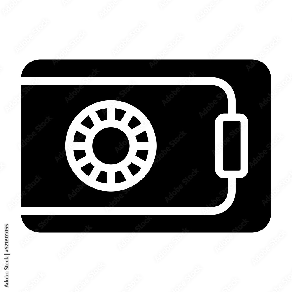 Poster safe box vector glyph icon isolated on white background. safe stock vector icon for web, mobile app 