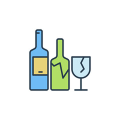 Glass Bottles Recycling vector concept colored icon