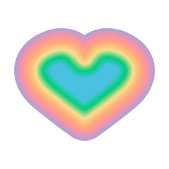 Heart Shape Rainbow Pride Icon Design Illustration