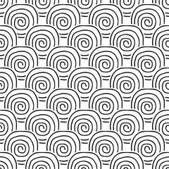 Seamless patterns, hand drawn spirals, shades of gray